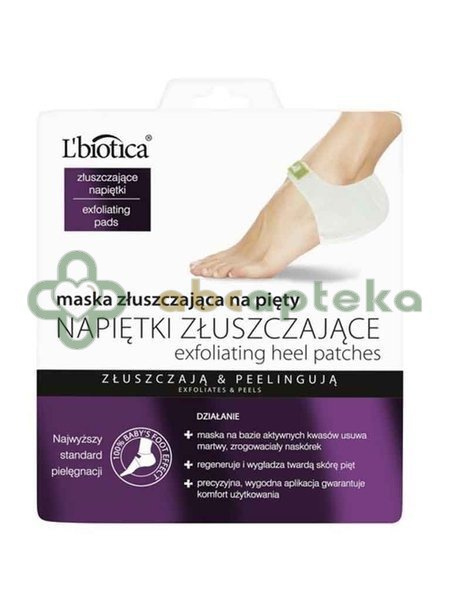 L'BIOTICA L`Biotica, złuszczająca maska na pięty w postaci nasączonych płatków, 1 para